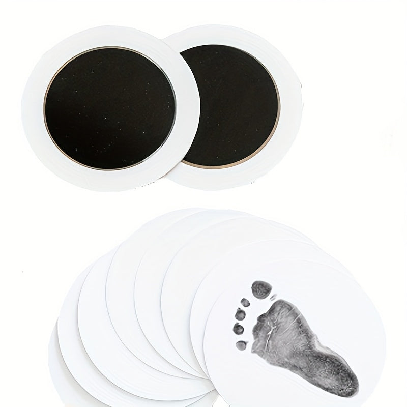 Round Pet Paw Print Kit 2 Boxes 4 Prints - Non-Contact Dog and Cat Paw Print Keepsake Set, 4.33 Inch Personalized Paw Print Souvenir, Pet Owner Keepsake Craft Kit, Gold and Black