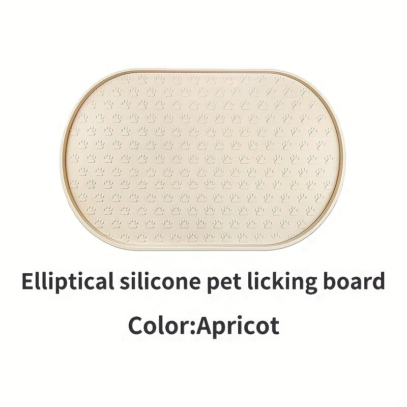 Silicone Pet Feeding Mat - Non-Slip Waterproof Oval Dog & Cat Food Mat, Easy to Clean No Odor Placemat for Pet Bowls, 6 Colors Available - Keeps Floors Clean During Mealtime