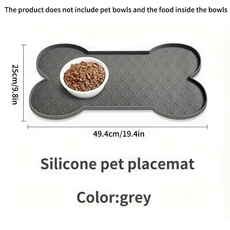 Silicone Pet Feeding Mat for Dogs – Non-Slip Waterproof Food Bowl Mat Easy to Clean – Dog Placemat for Food & Water Bowls in Black, Apricot, Pink & Gray