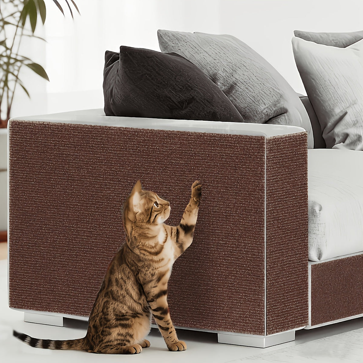 Self-Adhesive Cat Scratching Pads 2 Rolls 23.62x11.81" - Thickened Anti-Scratch Mat Peel & Stick - Multiple Colors Cuttable Cat Scratch Protector for Sofa Furniture Living Room - Easy Install Cat Pad