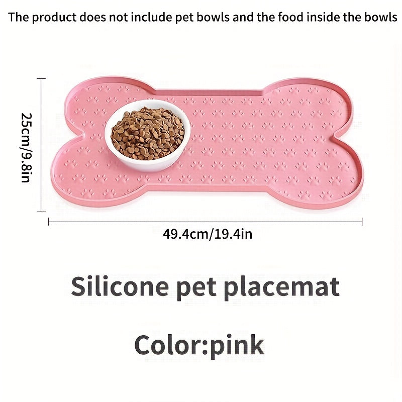 Silicone Pet Feeding Mat for Dogs – Non-Slip Waterproof Food Bowl Mat Easy to Clean – Dog Placemat for Food & Water Bowls in Black, Apricot, Pink & Gray