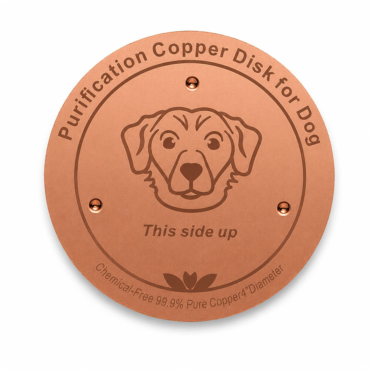 Pure Copper Dog Water Bowl Purification Disk 3.94" - Reusable Copper Bowl Insert for Dogs & Pets Water Purification - Battery-Free Natural Pet Water Cleaner Accessory for Dog Water Bowls