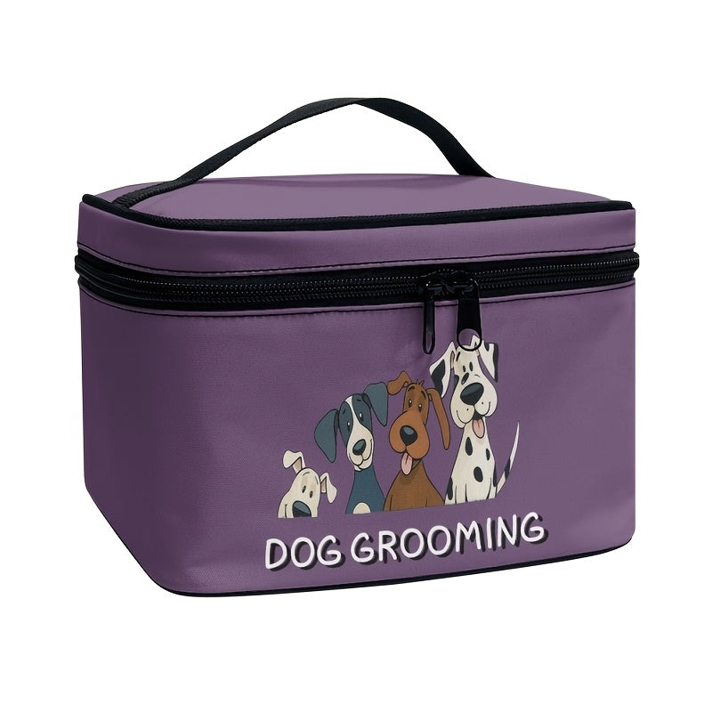 Dog Grooming Organizer Bag with Zipper - Portable Pet Grooming Supplies Storage Case for Home and Travel, Dog-Themed Grooming Tool Holder, Gift for Pet Owners and Dog Groomers, Multiple Colors & Styles