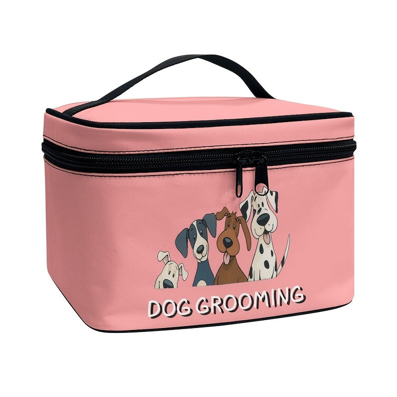 Dog Grooming Organizer Bag with Zipper - Portable Pet Grooming Supplies Storage Case for Home and Travel, Dog-Themed Grooming Tool Holder, Gift for Pet Owners and Dog Groomers, Multiple Colors & Styles